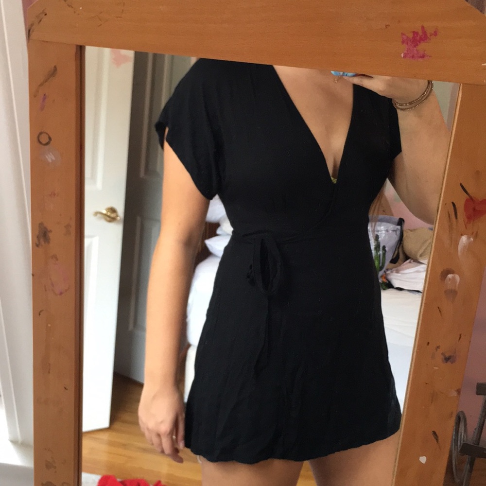 Black wrap dress